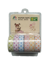 6pcs Self-adhesive Sticky Label Decorated Paper Tape Multi-Colour