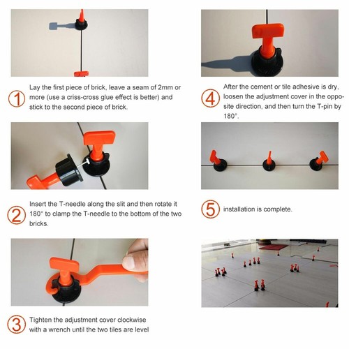 51pcs Floor Wall Tile Leveling System Tools Kit Reusable Spacers Clips Wedges T - Picture 11 of 12