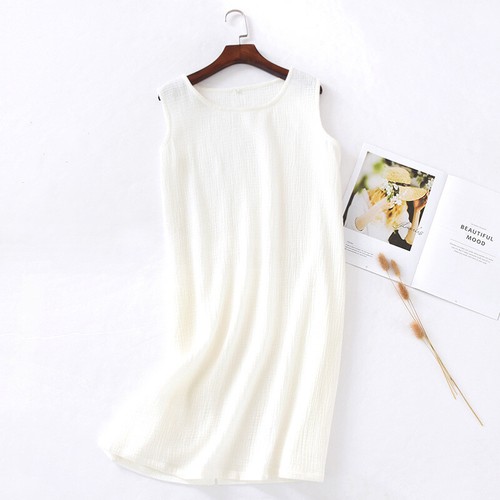 Women‘s Night Dress Sleepwear 100% Gauze Cotton Nightgown Sleep Shirt Loungewear - Picture 13 of 17