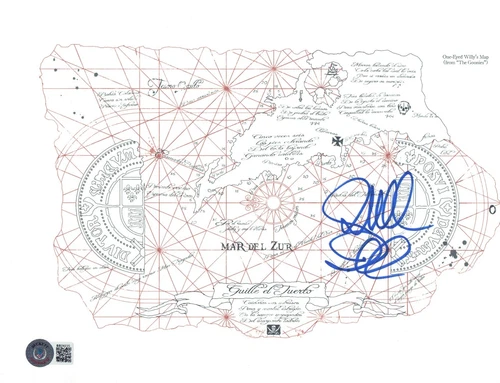 Richard Donner Signed The Goonies One-Eyed Willy's Map 8.5x11 Print Beckett COA