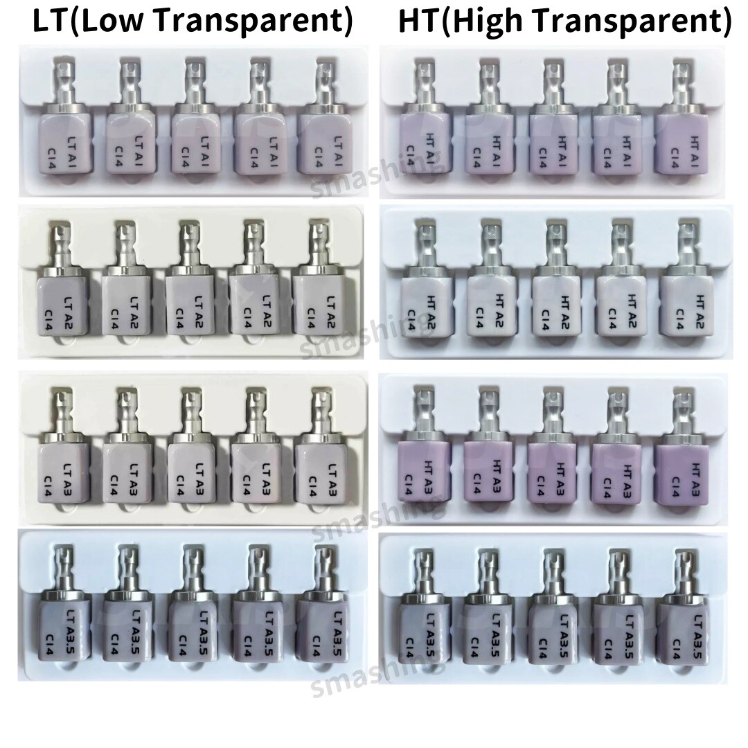 5 Pezzi Blocchi C14 Emax Vetro Dentale Ceramica Litio Dislicato - Foto 7