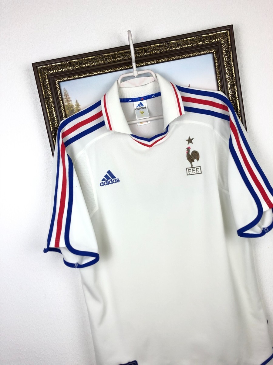サッカーフランス代表 ユニホーム　ゲームシャツ0サイズ2000年 アディダス France Away football shirt 2000 Soccer Adidas White Mens