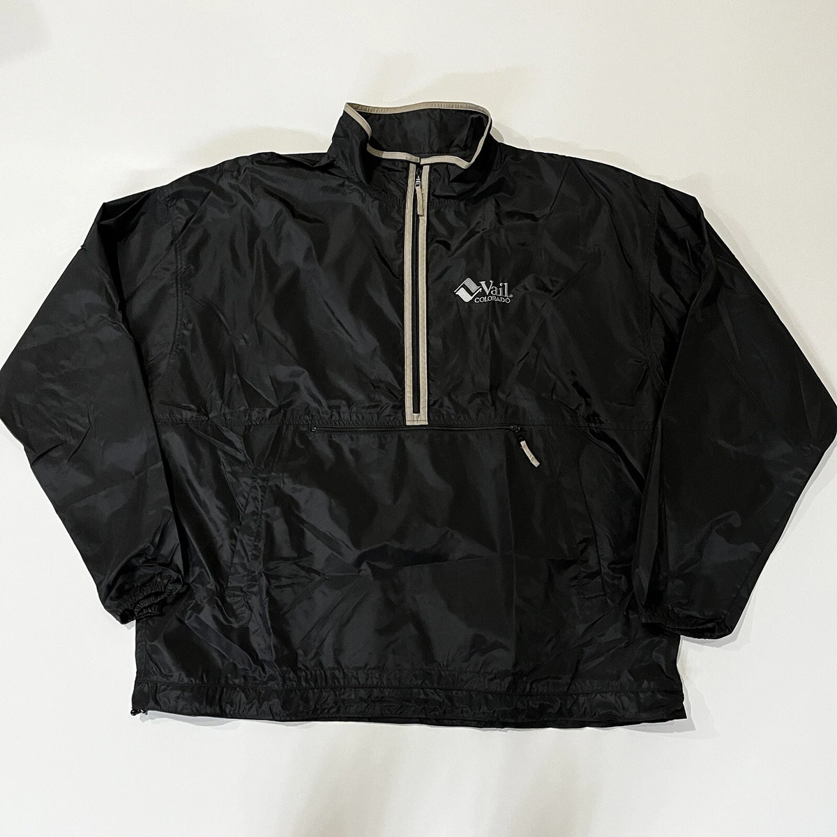 Gear for Sports Nylon Windbreaker Jacket Pullover Black Half Zip