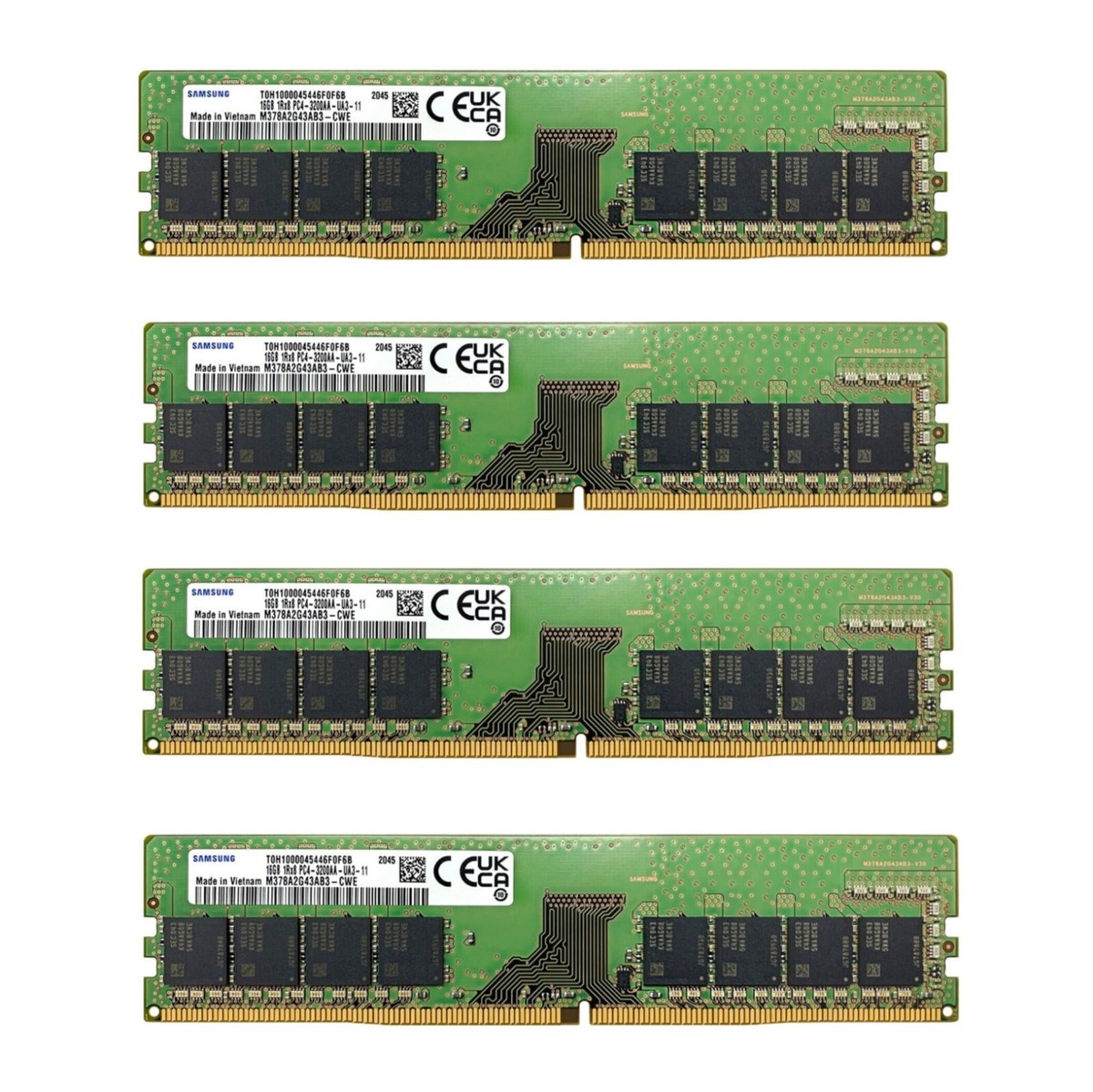 64GB (4X 16GB ) Samsung 1Rx8 DDR4 3200MHz PC4-25600 Non-ECC