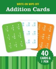 Write-On Wipe-off Addition Cards by Flash Kids 40 Cards 1 Pen Ages 6 - 8