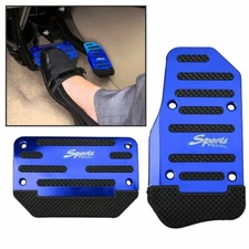 Universal Automatic Gas Brake Foot Pedal Pad Non-Slip Cover Blue Car Accessories