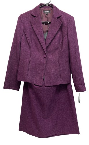 New Kasper ASL Skirt Suit Two Piece Set Blend Jewel Tone Size Top 10 Skirt 8