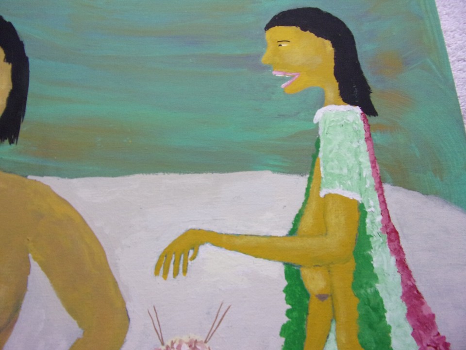COLORFUL ASIAN NUDE WOMEN PAINTING16X20 (TIBET'S FLOWERS) SIGNED