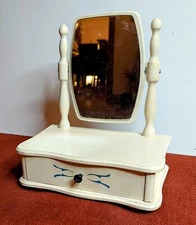 Mid-Century Children's Vanity Swivel Mirror , Drawer, Toilet Cabinet 
