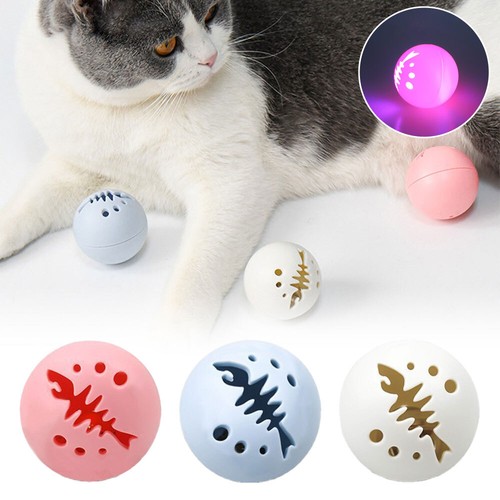 3 Sets Of New Cat Toys Combination Fish Bone Ball Catnip Up Light Bell