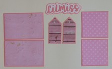  2403 LIL MISS GIRL 7 PIECE SCRAPBOOK PAGE MAT  TITLE SET EPHEMERA - TONYA