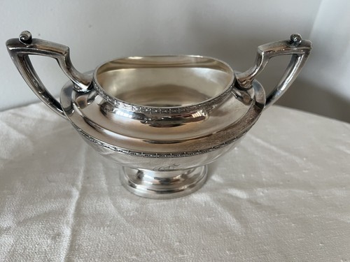 Vintage Wallace EPNS 4-teiliges versilbertes Teekanne Set silber gelötete Basis Art Deco - Bild 6 von 9