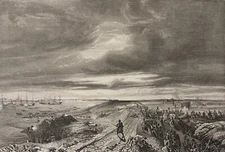 Combat Of Doel Belgium Holland France 1832 Engraving 19th Century Belgium