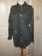 Men's Long Sleeve Button-up Shirt Dark Green Chaps 15-151/2-32/33 M (104)