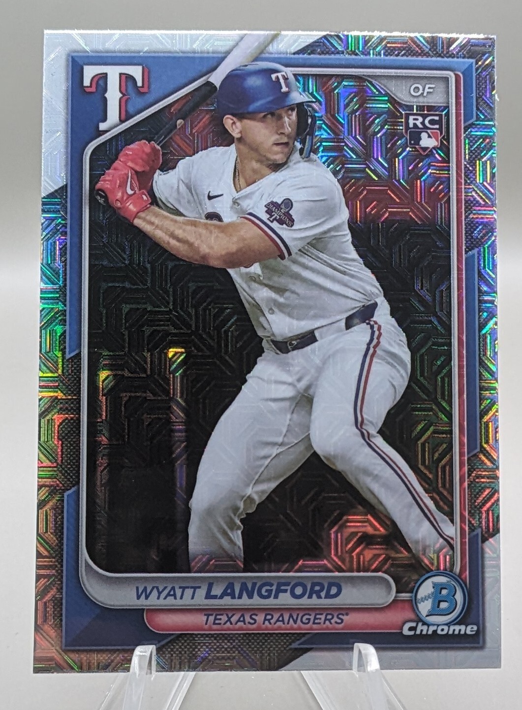 2024 Bowman Chrome Mega Box WYATT LANGFORD Mojo RC Refractor #71 Rangers