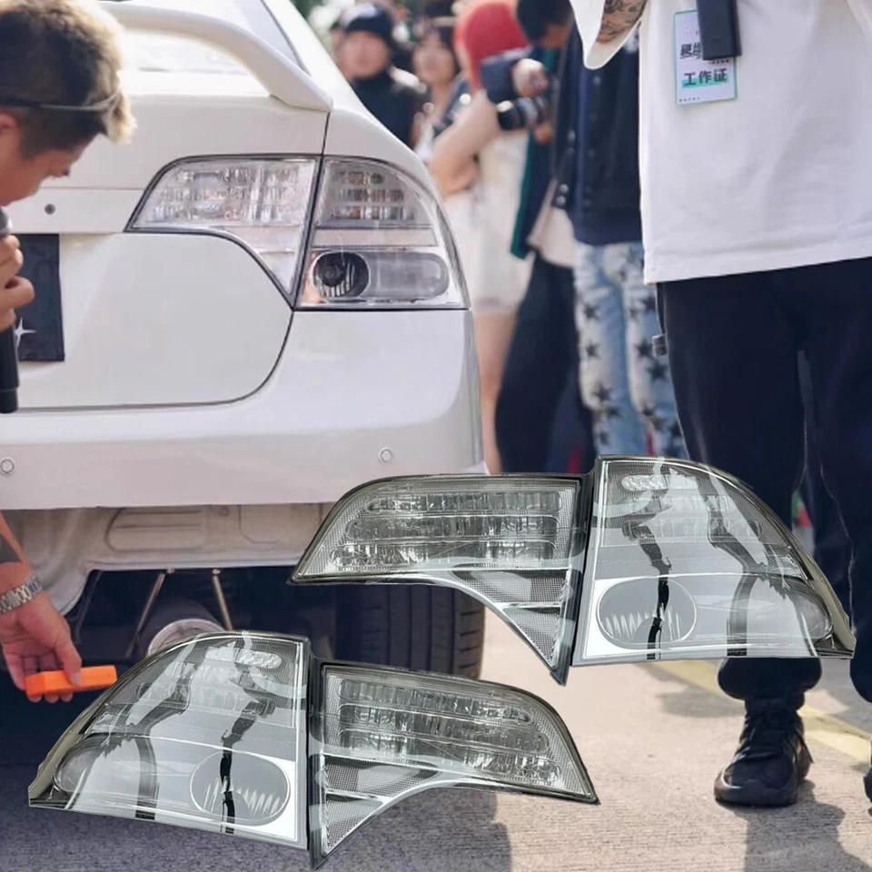 Par de luces de freno transparentes cubiertas de luces traseras para Honda Civic 06-11 sedán de 4 puertas Foto 2 de 4
