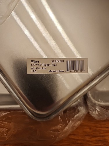 7 Winco ALXP-0609, 6.5x9.5-Inch Eighth Size Aluminum Sheet Pan - Picture 2 of 2