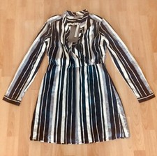 1ew Sophia Wrap Tea Uk8 Navy/ White/cream Vero Moda Short Fab Dressya