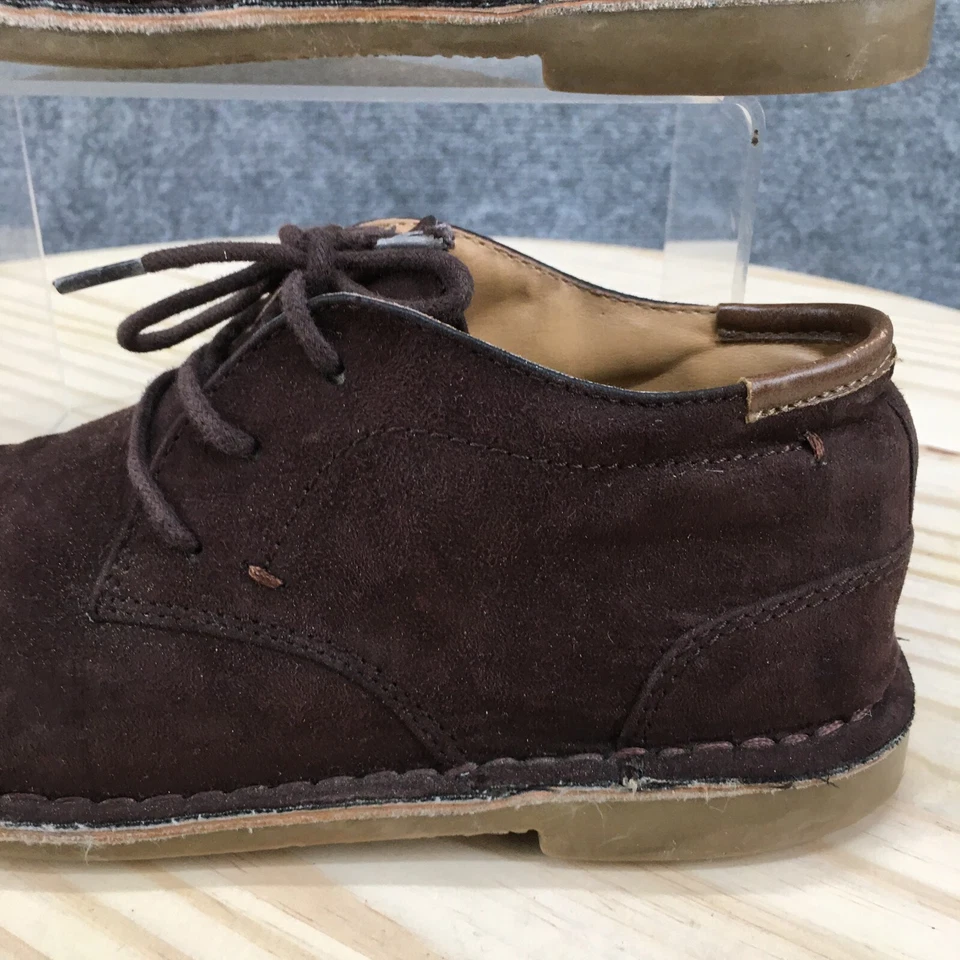 Kenneth Cole Botas Jóvenes 2 Niños Oferta Real Informal Tres Ojos Chukka Tela Marrón Foto 3 de 4