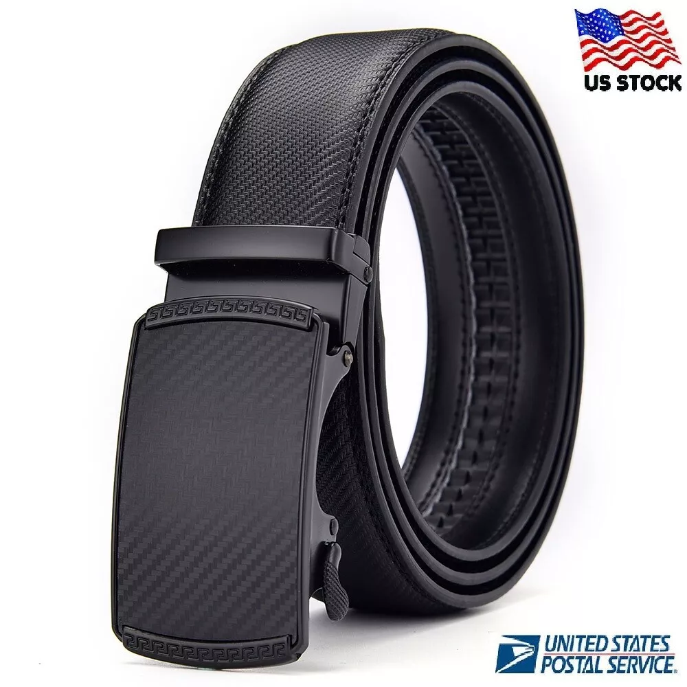 Mens New Italian Leather Belt Belts Real Sliding Buckle Trouser Black Brown Tan