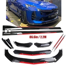 For Kia Stinger Front Bumper Lip Splitter Spoiler Glossy Black Red Body Kit