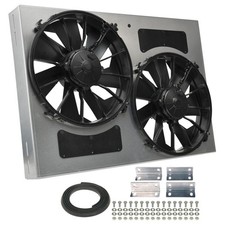 Derale 16842 Engine Cooling Fan Powerpack - High Output Dual 12 Electric Rad Fa