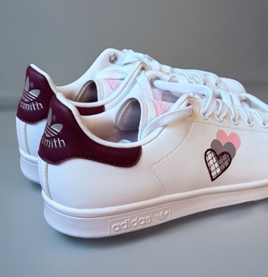 Womens Adidas Stan Smith 'Hearts - Victory Crimson' H03936 size 9.5 New in box!