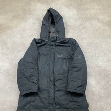 Jack Wolfskin Puffer Coat Womens Large Hiking Full Zip Padded Jacket, Black