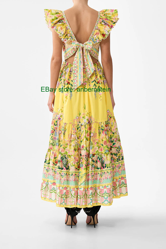 CAMILLA 2026 NEW Multi-style Silk Printed Ruffled Sleeveless Backless Long Dress - Picture 16 of 25