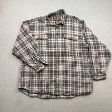 Moose Creek Button Down Long Sleeve Men  s Sz XL Plaid Flannel Pockets Distressed