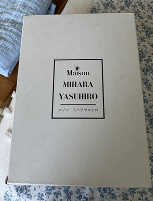 Maison Mihara Yasuhiro Black Low Top Sneakers White Laces Off-White Sole