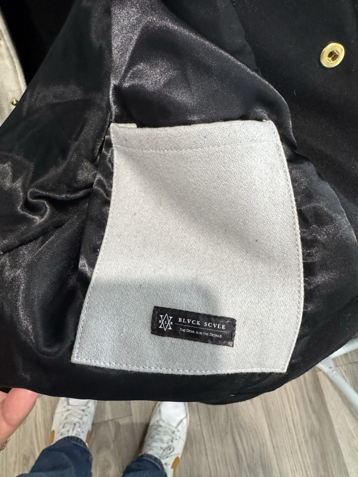 Black Scale wool jacket XL - image 3