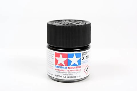 Tamiya 10ml Acrylic Paint X-18 Semi-Gloss Black