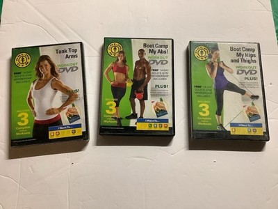 Lot Of 3 Golds Gym Workout DVDs, 2 are new, 1 Preowned.