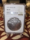 1991 american silver eagle ngc ms69
