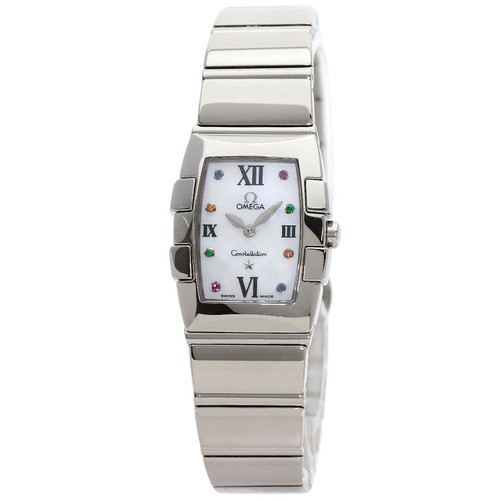 OMEGA Constellation Quadrella 8P Color Stone Watches 1584.79 S...