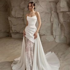 Elegant Mermaid Wedding Dresses Off Shoulder Sleeveless Appliques Bridal Gowns