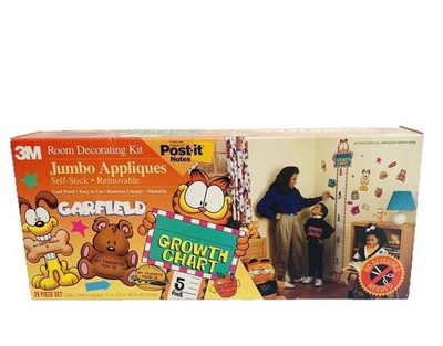 Garfield Growth Chart self stick removable 3M Room Decor Appliques Vintage