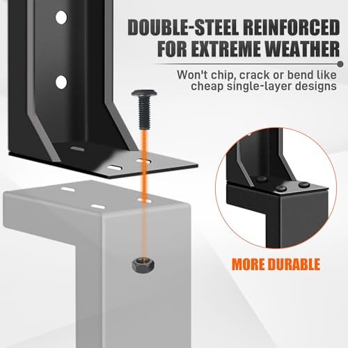 2 Pack Fence Post Repair Kit - 31.6" H Heavy Duty Fence Post 2 Pack/Black - Picture 5 of 8