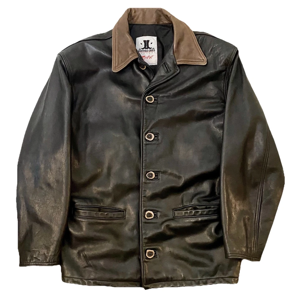 Chaqueta de cuero botín Buffalo Chips rara de colección para hombre talla S, Soho NYC, Western Wear Foto 2 de 4