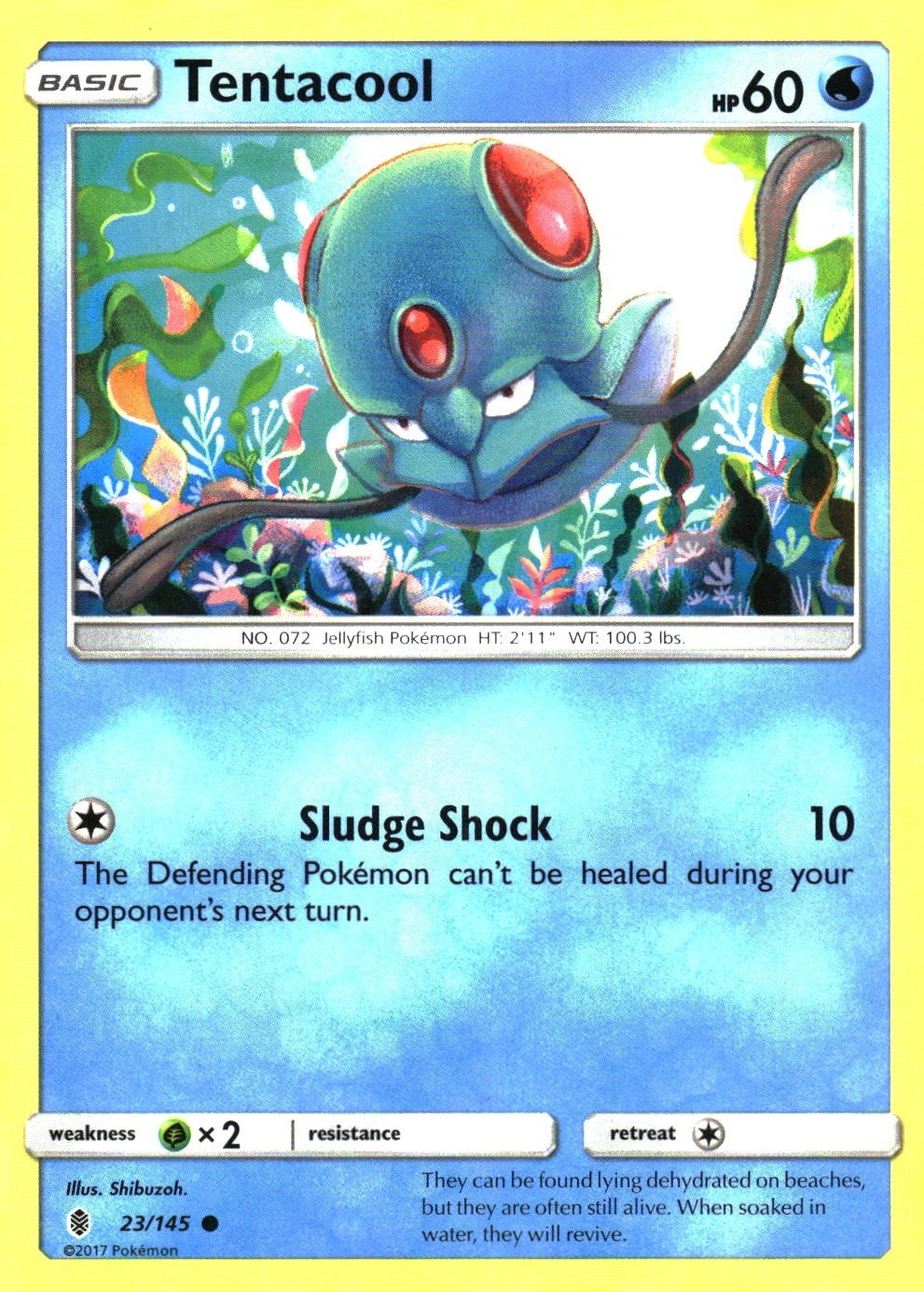 Tentacool 23/145 Guardians Rising Common NM Pokemon TCG