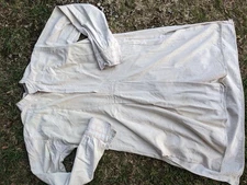 Ancienne chemise rayures délavée paysan travail