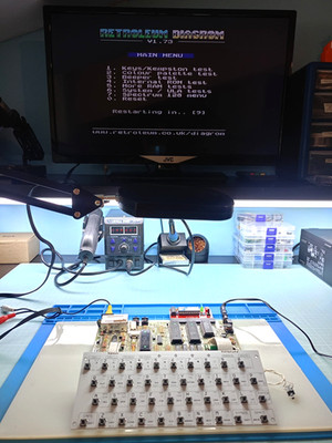   MAINBOARD SINCLAIR ZX SPECTRUM 48K ISSUE 6A RECAP + TRACO + VIDEOUT + STECKDOSE  