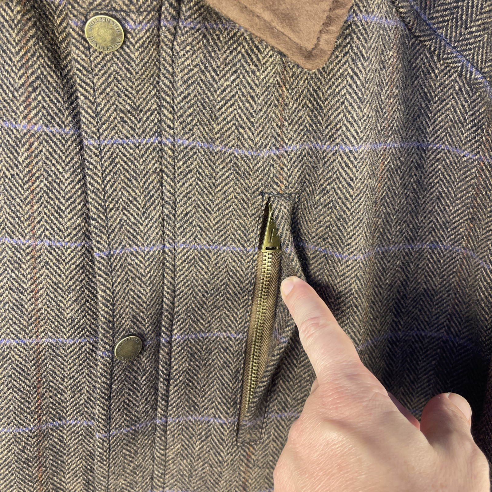 Pendleton Wool Jacket Mens Large Brown Tweed Pock… - image 2