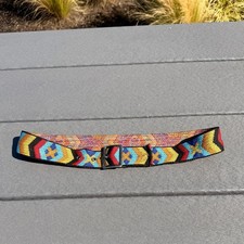 Eclectic Y2K Woven Belt Multicolor Geometric Tribal Boho Hippie Aztec Retro 90s