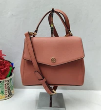 Tory Burch Robinson Orange Leather Top Handle Satchel Crossbody Bag