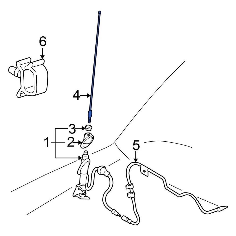For Toyota Tacoma 1998-2004 Toyota 863090C020 Radio Antenna Mast Foto 4 de 4