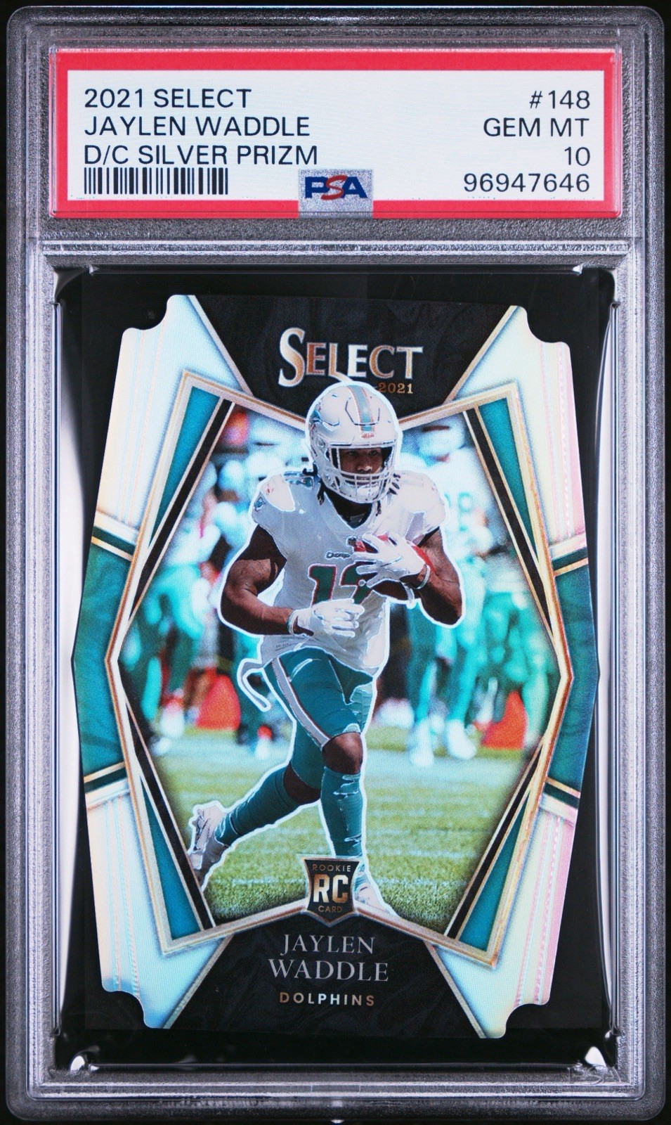 Jaylen Waddle Panini Select #148 Die-Cut Silver Prizm