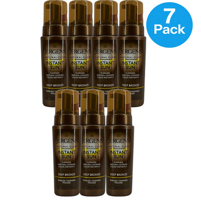Jergens Natural Glow Instant Sun Sunless Tanning Mousse Deep Bronze 6fl oz 7 Pac
