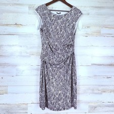 JACOB Dress Black White Stretchy Geometric Print Sleeveless Vintage Size L